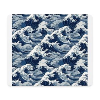 Ephemeral Crests: Hokusai Waves Reimagined - Mouse Pad (horizontal) - white - Front