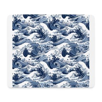 Ephemeral Crests: Hokusai Waves Reimagined - Mouse Pad (horizontal) - white - Front