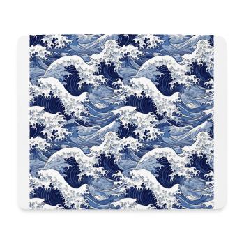 Ephemeral Crests: Hokusai Waves Reimagined - Mouse Pad (horizontal) - white - Front