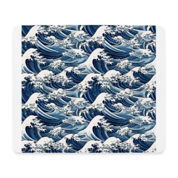Ephemeral Crests: Hokusai Waves Reimagined - Mouse Pad (horizontal) - white - Front