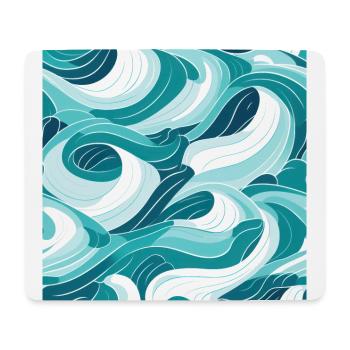 Ephemeral Crests: Hokusai Waves Reimagined - Mouse Pad (horizontal) - white - Front