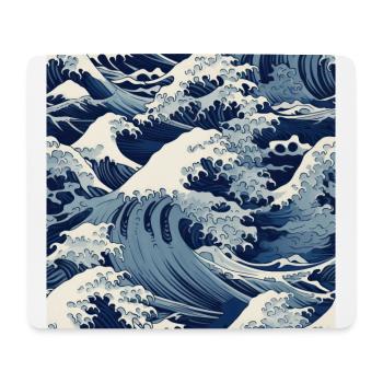Ephemeral Crests: Hokusai Waves Reimagined - Mouse Pad (horizontal) - white - Front