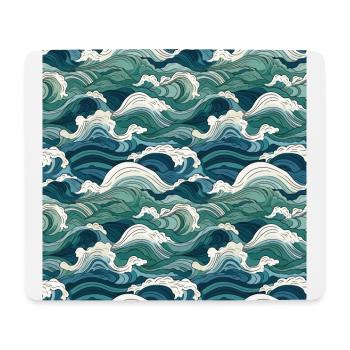 Ephemeral Crests: Hokusai Waves Reimagined - Mouse Pad (horizontal) - white - Front