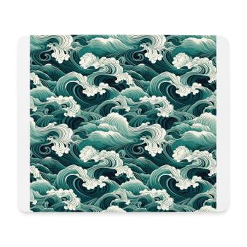 Ephemeral Crests: Hokusai Waves Reimagined - Mouse Pad (horizontal) - white - Front