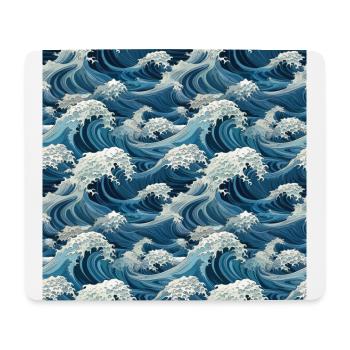 Ephemeral Crests: Hokusai Waves Reimagined - Mouse Pad (horizontal) - white - Front