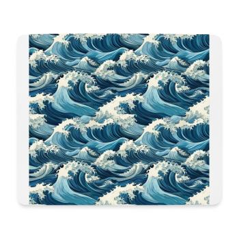 Ephemeral Crests: Hokusai Waves Reimagined - Mouse Pad (horizontal) - white - Front
