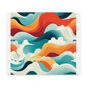 Ephemeral Crests: Hokusai Waves Reimagined - Mouse Pad (horizontal) - white - Front