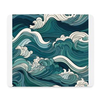 Ephemeral Crests: Hokusai Waves Reimagined - Mouse Pad (horizontal) - white - Front