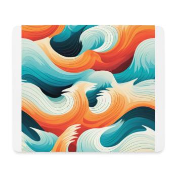 Ephemeral Crests: Hokusai Waves Reimagined - Mouse Pad (horizontal) - white - Front