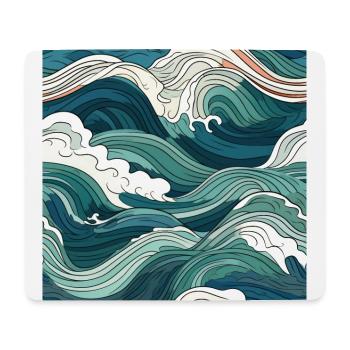 Ephemeral Crests: Hokusai Waves Reimagined - Mouse Pad (horizontal) - white - Front