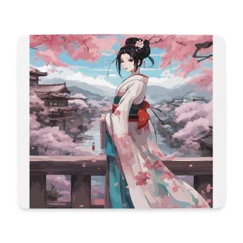Anime Geisha - Mouse Pad (horizontal) - white - Front