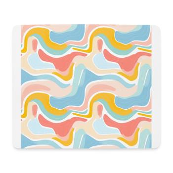 Nostalgie d’automne: Doodle Retro Pastel Doodle Delight - Tapis de souris (format paysage) - blanc - Devant