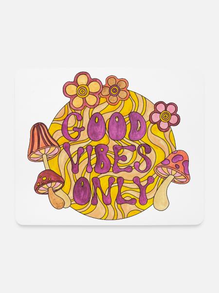 Dobre wibracje Tylko lata 70. Funky Groovy Flower Power 60E - Podkładka pod myszkę (pozioma) - biały