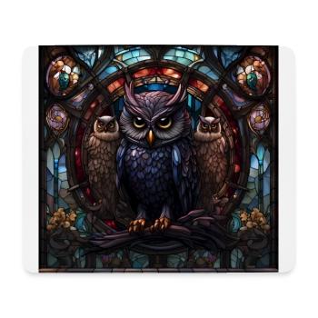 Eulen Eulenkust - Mousepad (Querformat) - Weiß - Vorne