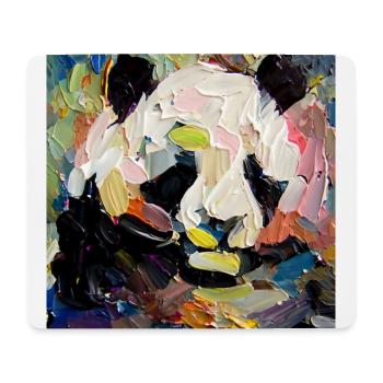 Abstract Colored Oil Painting of a Panda - Mouse Pad (horizontal) - white - Front