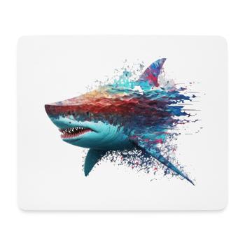 cool, colorful shark - Mouse Pad (horizontal) - white - Front