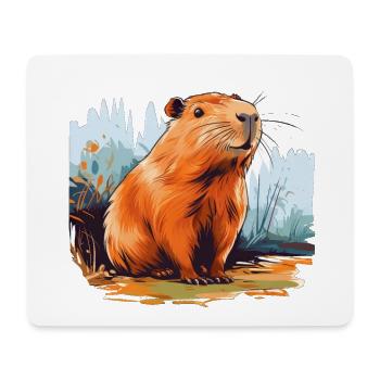 Capybara - Mousepad (Querformat) - Weiß - Vorne