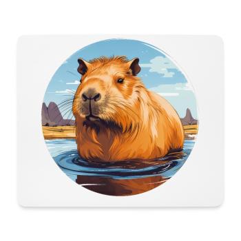 Capybara - Mousepad (Querformat) - Weiß - Vorne