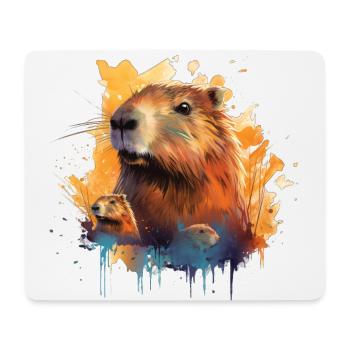 Capybara - Mousepad (Querformat) - Weiß - Vorne