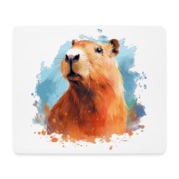 Capybara - Mousepad (Querformat) - Weiß - Vorne