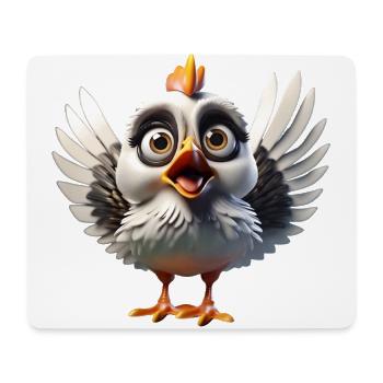 Fou Poulet adorable et amusant - Tapis de souris (format paysage) - blanc - Devant