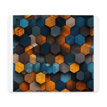 Geometric Timber Crystalline Hexagons - Mouse Pad (horizontal) - white - Front