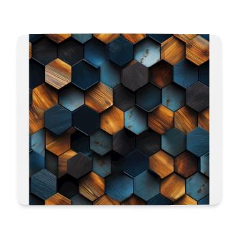 Geometric Timber Crystalline Hexagons - Mouse Pad (horizontal) - white - Front