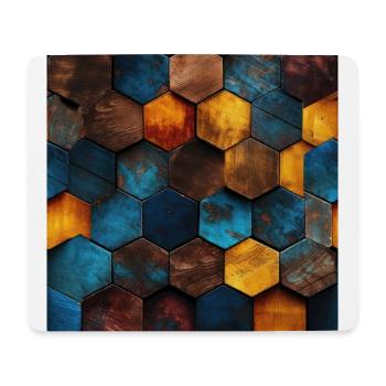 Geometric Timber Crystalline Hexagons - Mouse Pad (horizontal) - white - Front