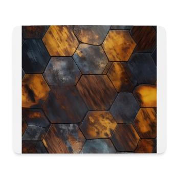 Geometric Timber Crystalline Hexagons - Mouse Pad (horizontal) - white - Front