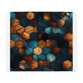 Geometric Timber Crystalline Hexagons - Mouse Pad (horizontal) - white - Front