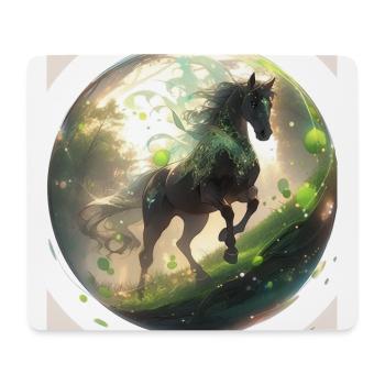 Der edle Hengst - Mousepad (Querformat) - Weiß - Vorne