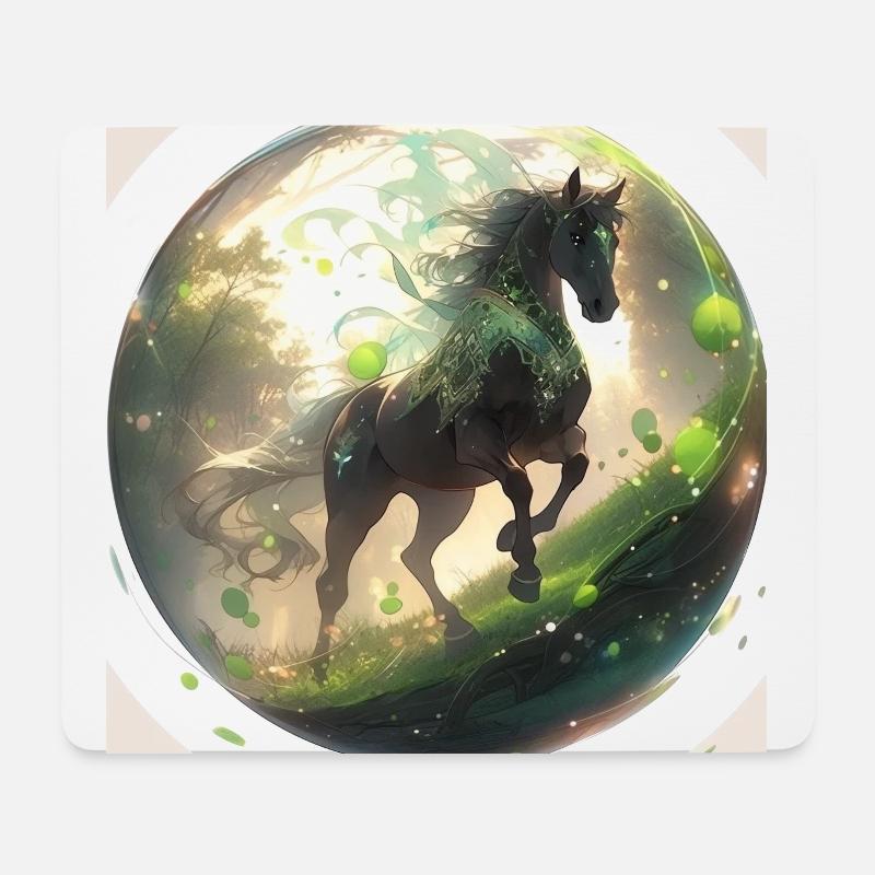 Der edle Hengst - Mousepad (Querformat) - Weiß