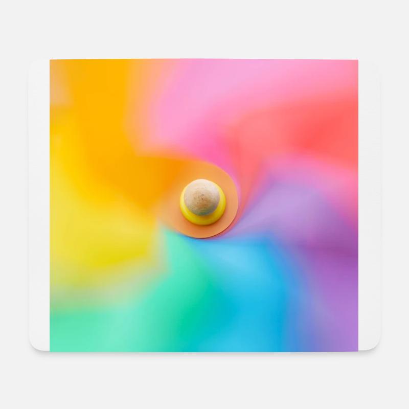 Windmühle in Regenbogenfarben verschwommen - Mousepad (Querformat) - Weiß
