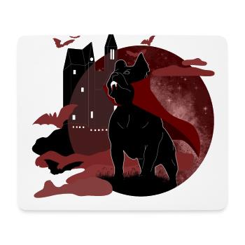 Grusel-Hund vor Schloss und Blutmond | Halloween - Mousepad (Querformat) - Weiß - Vorne