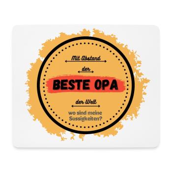 Bester Opa mit Abstand - Mousepad (Querformat) - Weiß - Vorne
