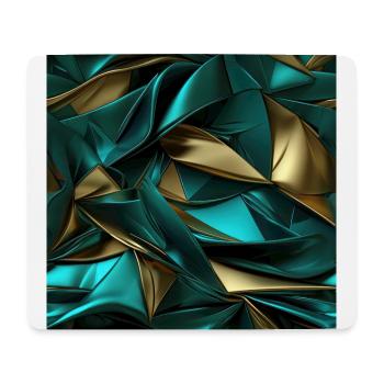 Funky Trompe-l'oeil: Grün, Türkis und Gold - Mousepad (Querformat) - Weiß - Vorne