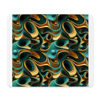 Funky Trompe-l'oeil: Grün, Türkis und Gold - Mousepad (Querformat) - Weiß - Vorne