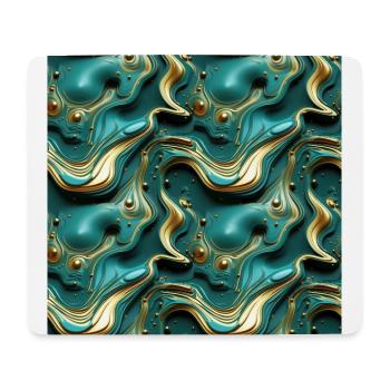 Funky Trompe-l'oeil: Grün, Türkis und Gold - Mousepad (Querformat) - Weiß - Vorne