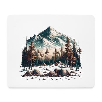 schöne Berglandschaft - Mousepad (Querformat) - Weiß - Vorne