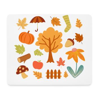 Les feuilles d’automne profitent de la saison colorée - Tapis de souris (format paysage) - blanc - Devant