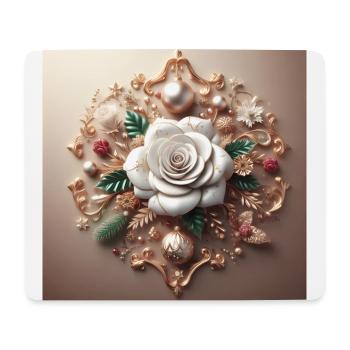 Fleur blanche - Tapis de souris (format paysage) - blanc - Devant