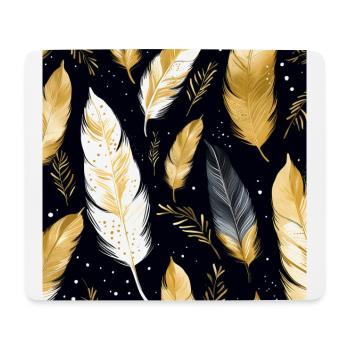 Plumes Bohème - Tapis de souris (format paysage) - blanc - Devant