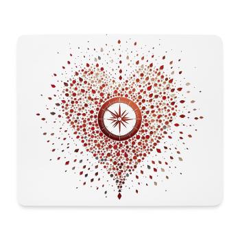 Herzen mit Kompass im Valentinslook - Mousepad (Querformat) - Weiß - Vorne