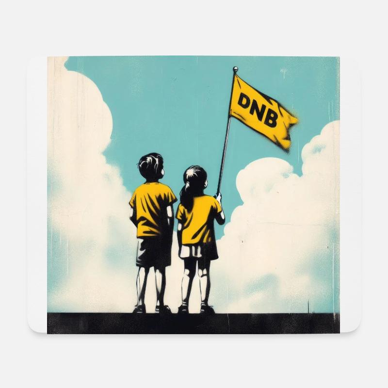 Banksy DNB Flag - Mouse Pad (horizontal) - white