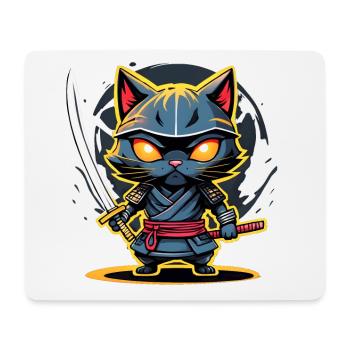 Ninja cat #5 - Mouse Pad (horizontal) - white - Front