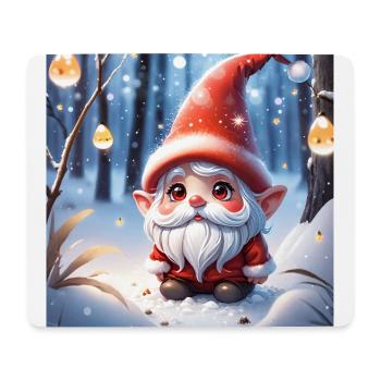 Gnome de Noël rouge - Tapis de souris (format paysage) - blanc - Devant