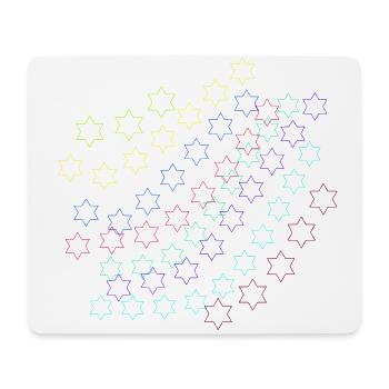 Stars, star, colorful stars - Mouse Pad (horizontal) - white - Front
