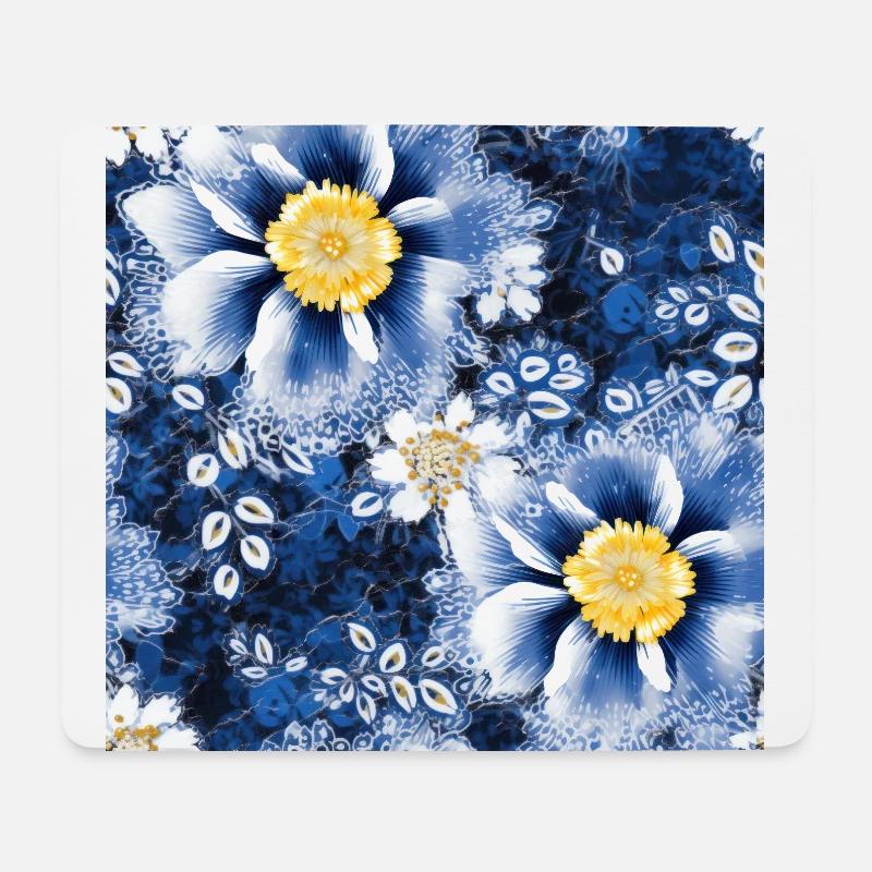 Mosaïque de fleurs - Tapis de souris (format paysage) - blanc