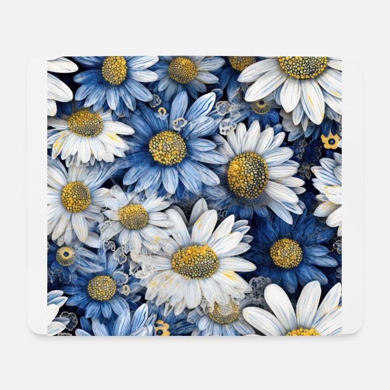 Mosaïque de fleurs - Tapis de souris (format paysage) - blanc