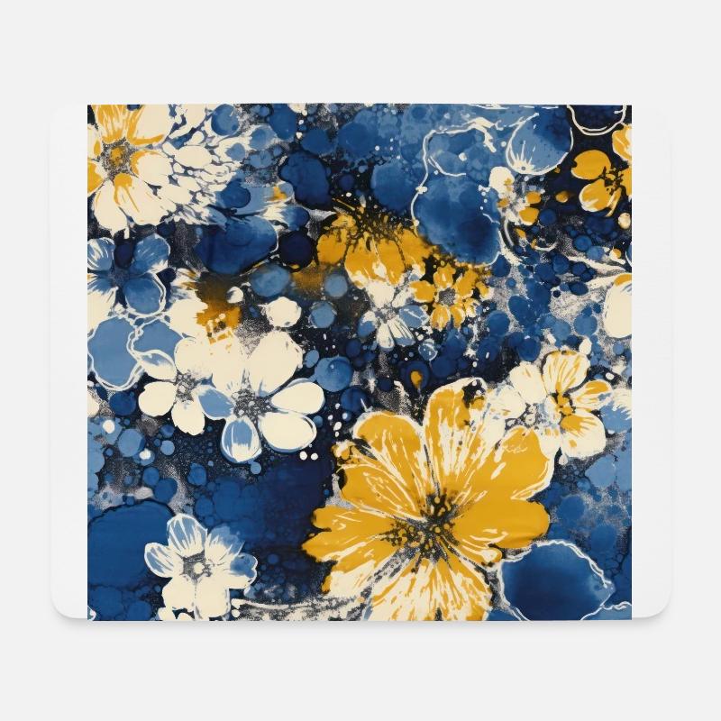 Mosaïque de fleurs - Tapis de souris (format paysage) - blanc